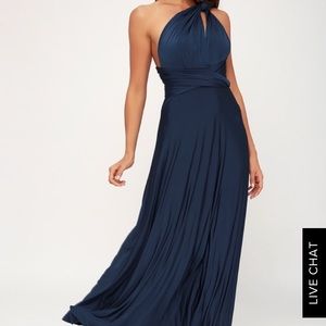 Convertible navy maxi dress